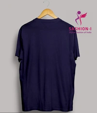 Men's Printed Half Sleeve T-Shirt-Blue - Blue